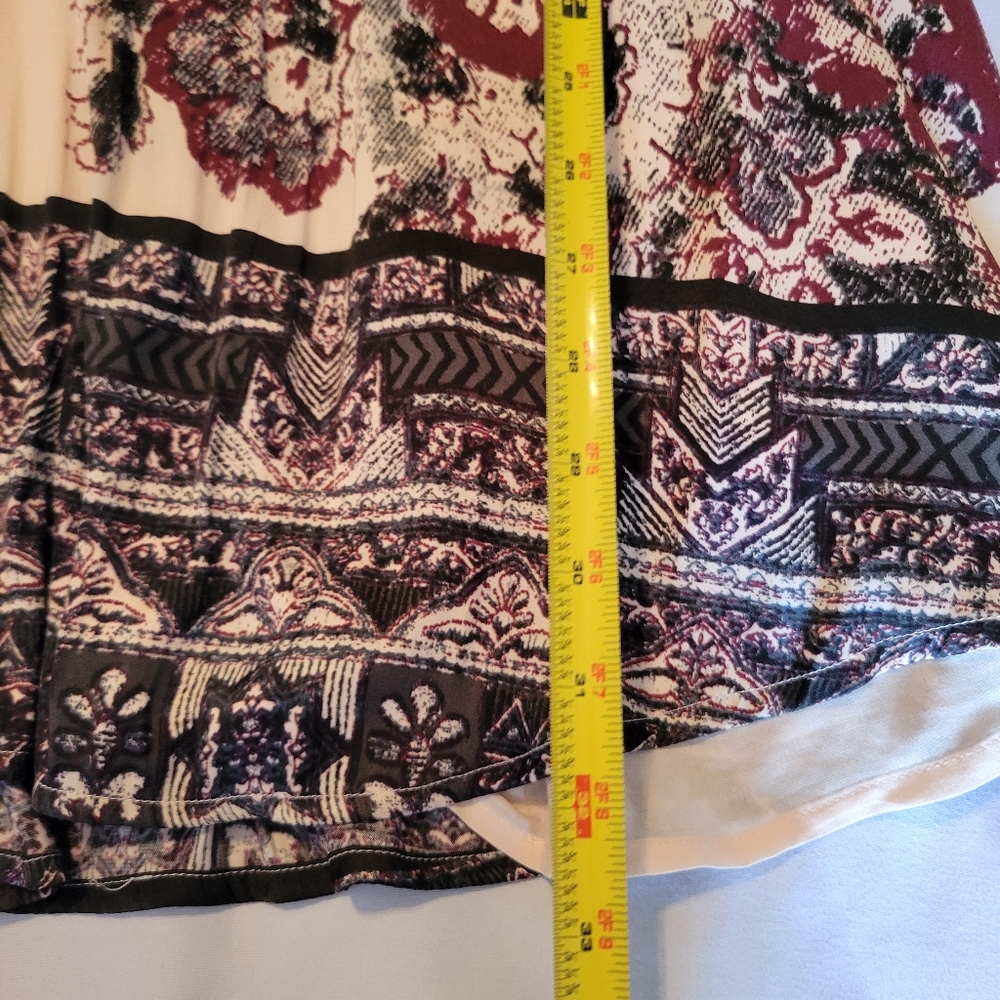 Free People Say You Love Me Boho Paisley Mini Dress Long Sleeve V-Neck Babydoll - Picture 7 of 11
